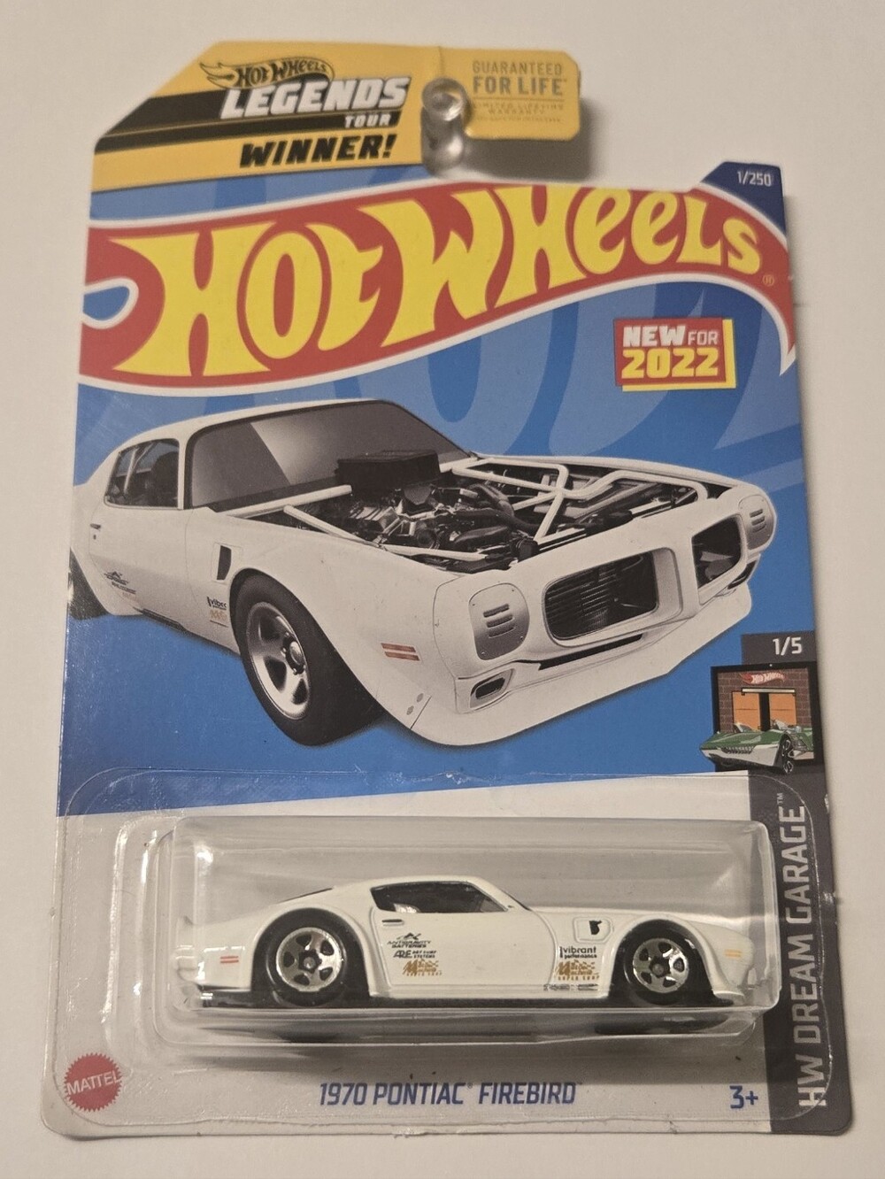 1970 Pontiac Firebird Hot Wheels Legends Tour Winner HW Dream Garage White